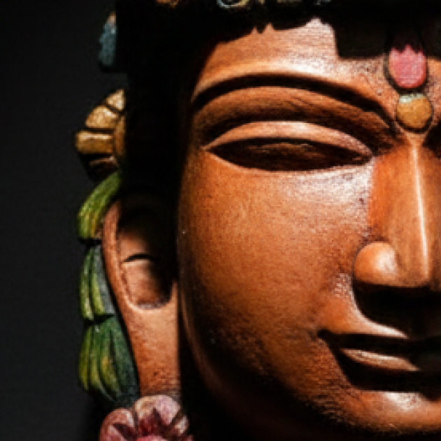 Hand-Carved Devi Mask – Earthbound Terracotta Finish1